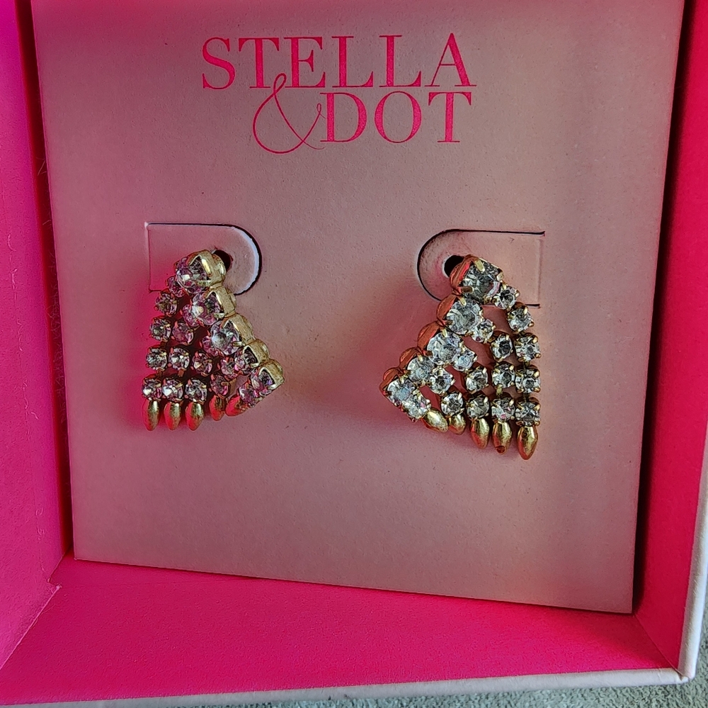 Stella & Dot Gold and Silver Geometric Earrings